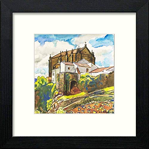 lumartos Vintage Church On Hill – Black Wood Frame Wall Art – Framed Wall Art Print by Lumartos Premium Home Décor