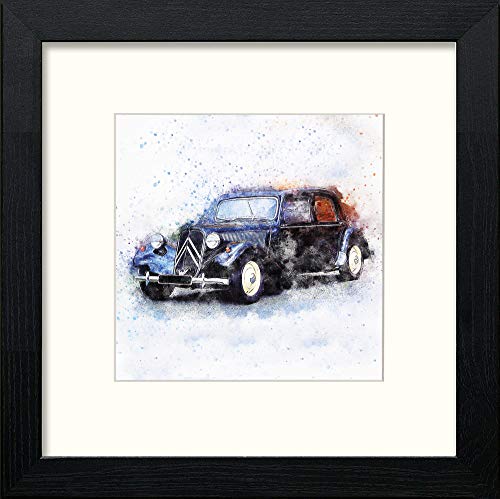 lumartos Vintage Citroen – Black Wood Frame Wall Art – Framed Wall Art Print by Lumartos Premium Home Décor