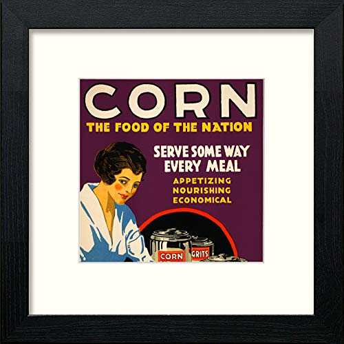 lumartos Vintage Corn Poster – Black Wood Frame Wall Art – Framed Wall Art Print by Lumartos Premium Home Décor