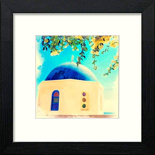 lumartos Vintage Crete At Noon – Black Wood Frame Wall Art – Framed Wall Art Print by Lumartos Premium Home Décor