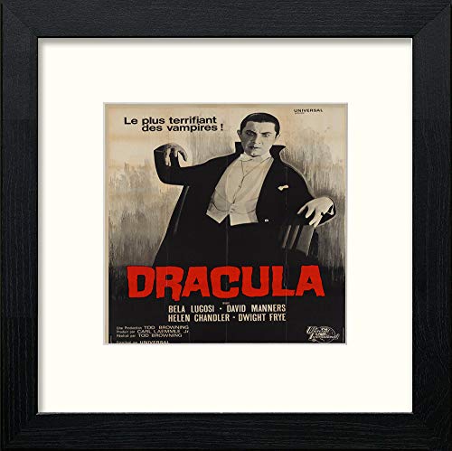 lumartos Vintage Dracula Poster – Black Wood Frame Wall Art – Framed Wall Art Print by Lumartos Premium Home Décor