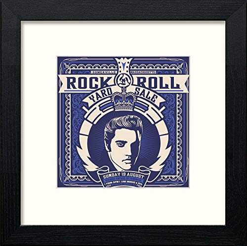 lumartos Vintage Elvis Poster – Black Wood Frame Wall Art – Framed Wall Art Print by Lumartos Premium Home Décor