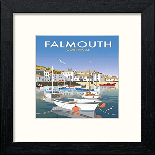 lumartos Vintage Falmouth Poster – Black Wood Frame Wall Art – Framed Wall Art Print by Lumartos Premium Home Décor