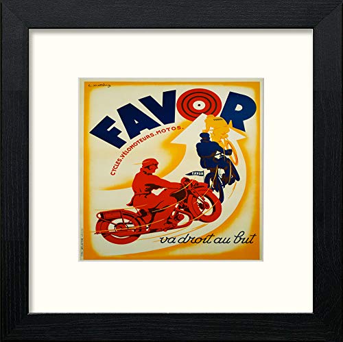 lumartos Vintage Favor Bike Poster – Black Wood Frame Wall Art – Framed Wall Art Print by Lumartos Premium Home Décor