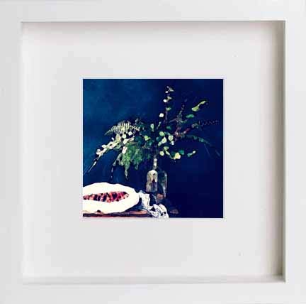 lumartos Vintage Ferns Plants – White Frame Wall Art – Framed Wall Art Print by Lumartos Premium Home Décor