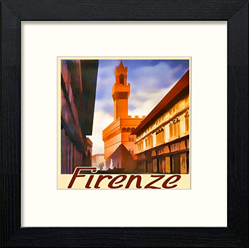 lumartos Vintage Florence Poster – Black Wood Frame Wall Art – Framed Wall Art Print by Lumartos Premium Home Décor