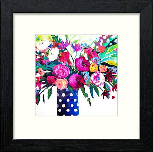 lumartos Vintage Flower Vase – Black Wood Frame Wall Art – Framed Wall Art Print by Lumartos Premium Home Décor