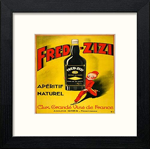 lumartos Vintage Fred Zizi Poster – Black Wood Frame Wall Art – Framed Wall Art Print by Lumartos Premium Home Décor