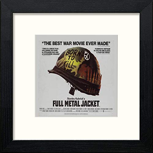 lumartos Vintage Full Metal Jacket Poster – Black Wood Frame Wall Art – Framed Wall Art Print by Lumartos Premium Home Décor
