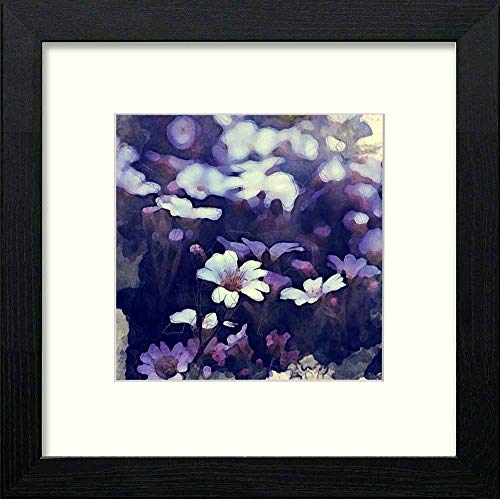 lumartos Vintage Garden Daisies – Black Wood Frame Wall Art – Framed Wall Art Print by Lumartos Premium Home Décor
