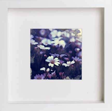 lumartos Vintage Garden Daisies – White Frame Wall Art – Framed Wall Art Print by Lumartos Premium Home Décor