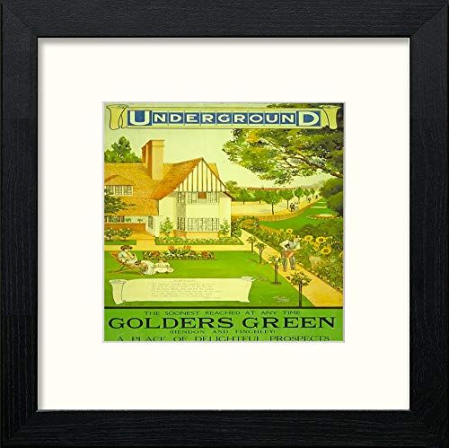 lumartos Vintage Golders Green – Black Wood Frame Wall Art – Framed Wall Art Print by Lumartos Premium Home Décor