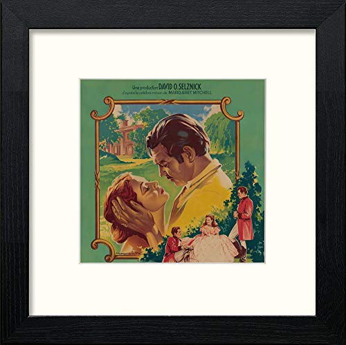 lumartos Vintage Gone With The Wind Poster – Black Wood Frame Wall Art – Framed Wall Art Print by Lumartos Premium Home Décor