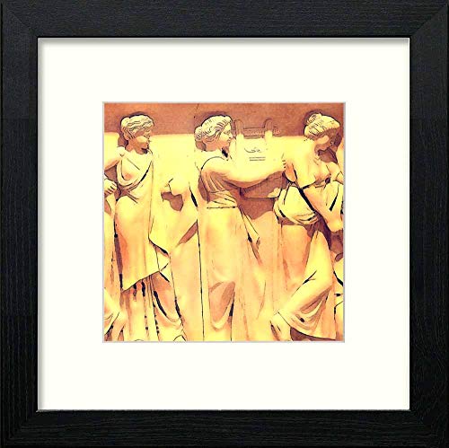lumartos Vintage Grecian Stone – Black Wood Frame Wall Art – Framed Wall Art Print by Lumartos Premium Home Décor