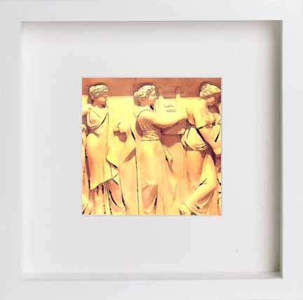 lumartos Vintage Grecian Stone – White Frame Wall Art – Framed Wall Art Print by Lumartos Premium Home Décor