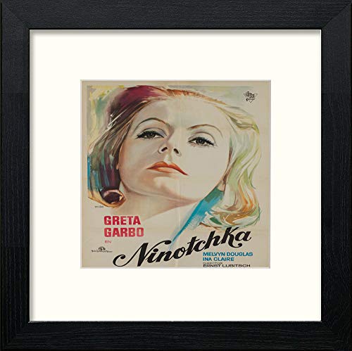 lumartos Vintage Greta Garbo Poster – Black Wood Frame Wall Art – Framed Wall Art Print by Lumartos Premium Home Décor