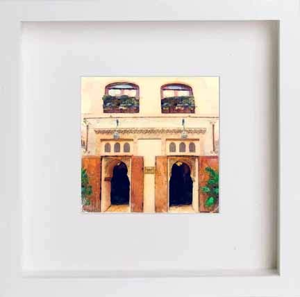 lumartos Vintage Hammam Malaga – White Frame Wall Art – Framed Wall Art Print by Lumartos Premium Home Décor