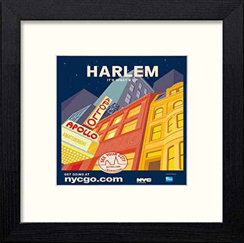 lumartos Vintage Harlem Poster – Black Wood Frame Wall Art – Framed Wall Art Print by Lumartos Premium Home Décor