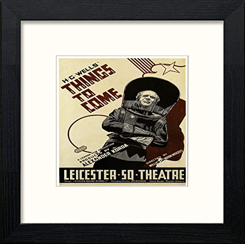 lumartos Vintage HG Wells Poster – Black Wood Frame Wall Art – Framed Wall Art Print by Lumartos Premium Home Décor