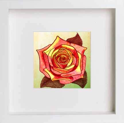 lumartos Vintage Ink Sketch Rose – White Frame Wall Art – Framed Wall Art Print by Lumartos Premium Home Décor