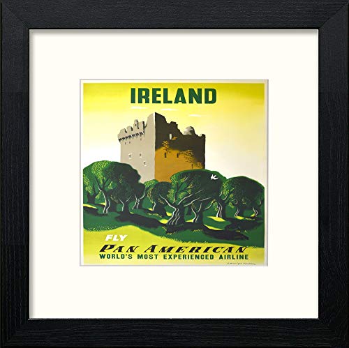 lumartos Vintage Irish Tourist Poster – Black Wood Frame Wall Art – Framed Wall Art Print by Lumartos Premium Home Décor