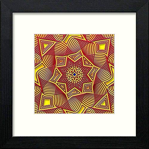 lumartos Vintage Islamic Tile – Black Wood Frame Wall Art – Framed Wall Art Print by Lumartos Premium Home Décor