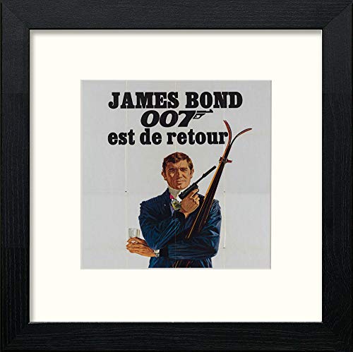 lumartos Vintage James Bond Poster – Black Wood Frame Wall Art – Framed Wall Art Print by Lumartos Premium Home Décor