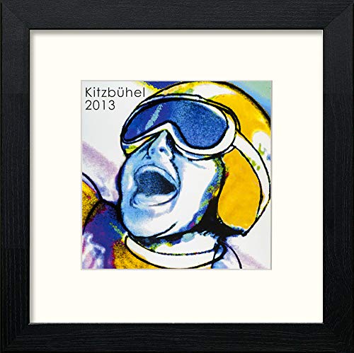 lumartos Vintage Kitzbuhel 2013 Poster – Black Wood Frame Wall Art – Framed Wall Art Print by Lumartos Premium Home Décor