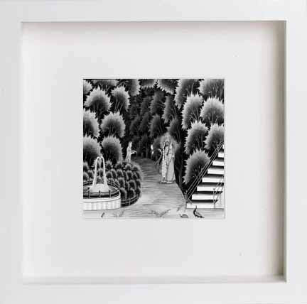 lumartos Vintage Krishna And Radha – White Frame Wall Art – Framed Wall Art Print by Lumartos Premium Home Décor