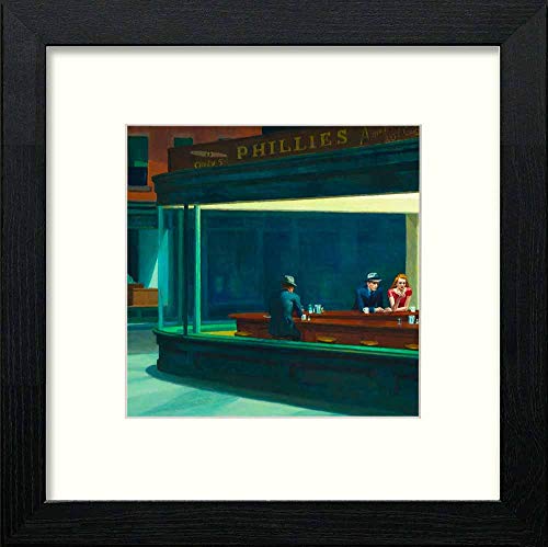 lumartos Vintage Late Night Coffee – Black Wood Frame Wall Art – Framed Wall Art Print by Lumartos Premium Home Décor