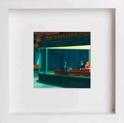 lumartos Vintage Late Night Coffee – White Frame Wall Art – Framed Wall Art Print by Lumartos Premium Home Décor