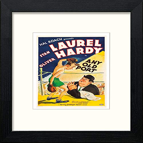 lumartos Vintage Laurel & Hardy Movie Poster – Black Wood Frame Wall Art – Framed Wall Art Print by Lumartos Premium Home Décor