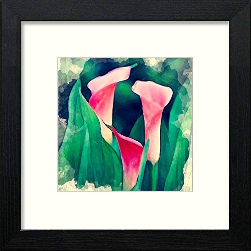 lumartos Vintage Lillies – Black Wood Frame Wall Art – Framed Wall Art Print by Lumartos Premium Home Décor