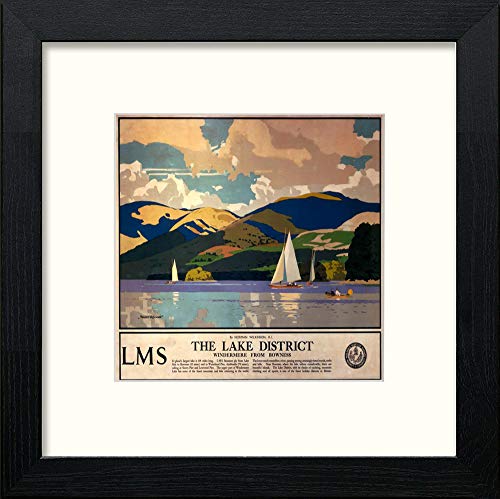 lumartos Vintage Lms Lake District Poster – Black Wood Frame Wall Art – Framed Wall Art Print by Lumartos Premium Home Décor