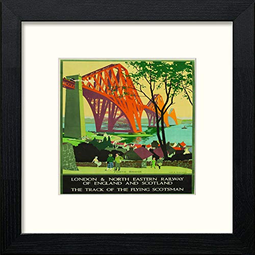 lumartos Vintage LNER Forth Railway Bridge Poster – Black Wood Frame Wall Art – Framed Wall Art Print by Lumartos Premium Home Décor