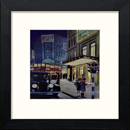 lumartos Vintage London Theatreland Poster – Black Wood Frame Wall Art – Framed Wall Art Print by Lumartos Premium Home Décor