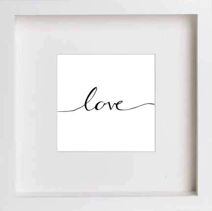 lumartos Vintage Love – White Frame Wall Art – Framed Wall Art Print by Lumartos Premium Home Décor