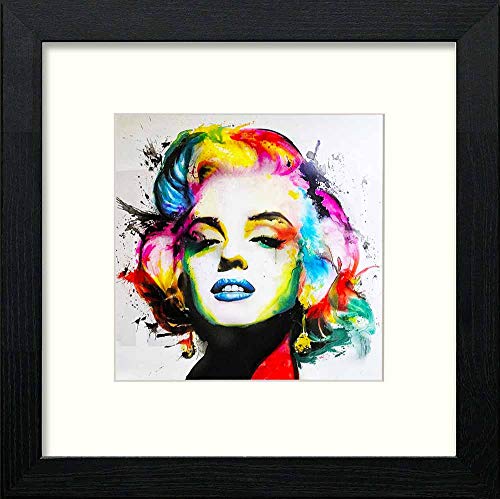 lumartos Vintage Marilyn Monroe Splash – Black Wood Frame Wall Art – Framed Wall Art Print by Lumartos Premium Home Décor