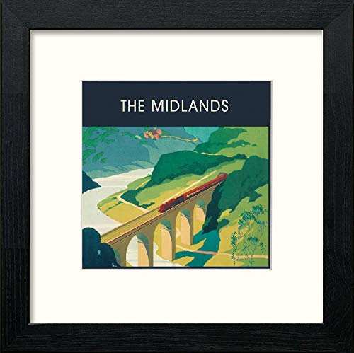 lumartos Vintage Midlands Poster – Black Wood Frame Wall Art – Framed Wall Art Print by Lumartos Premium Home Décor