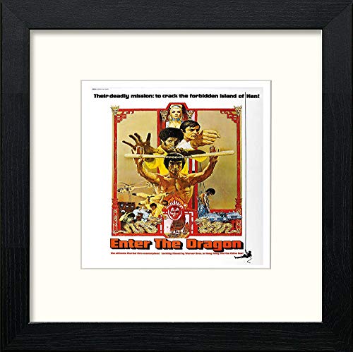 lumartos Vintage Movie Poster Enter The Dragon – Black Wood Frame Wall Art – Framed Wall Art Print by Lumartos Premium Home Décor