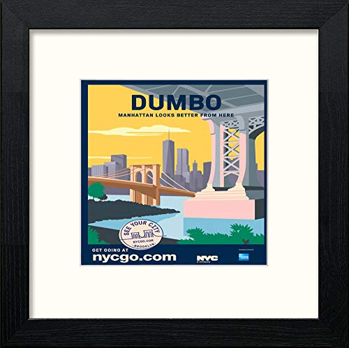 lumartos Vintage NY Poster – Black Wood Frame Wall Art – Framed Wall Art Print by Lumartos Premium Home Décor
