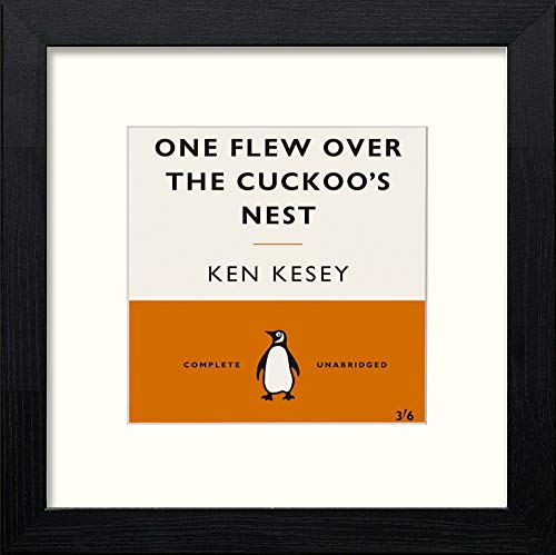 lumartos Vintage One Flew Over The Cuckoos Nest – Black Wood Frame Wall Art – Framed Wall Art Print by Lumartos Premium Home Décor