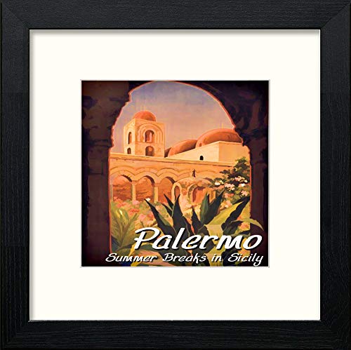 lumartos Vintage Palermo Poster – Black Wood Frame Wall Art – Framed Wall Art Print by Lumartos Premium Home Décor