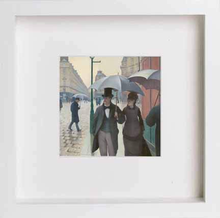 lumartos Vintage Paris In The Rain – White Frame Wall Art – Framed Wall Art Print by Lumartos Premium Home Décor