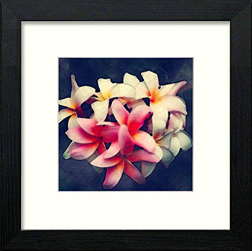 lumartos Vintage Pink And Yellow Floral – Black Wood Frame Wall Art – Framed Wall Art Print by Lumartos Premium Home Décor