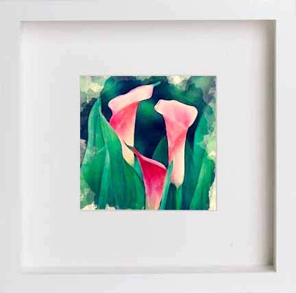 lumartos Vintage Pink Lillies – White Frame Wall Art – Framed Wall Art Print by Lumartos Premium Home Décor