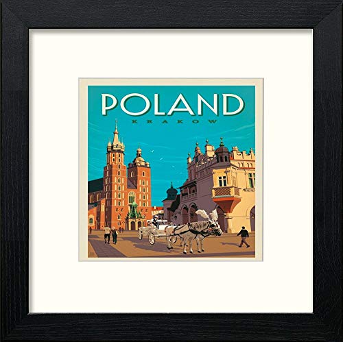 lumartos Vintage Poland Poster – Black Wood Frame Wall Art – Framed Wall Art Print by Lumartos Premium Home Décor