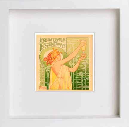 lumartos Vintage Poster Absinthe Robette – White Frame Wall Art – Framed Wall Art Print by Lumartos Premium Home Décor