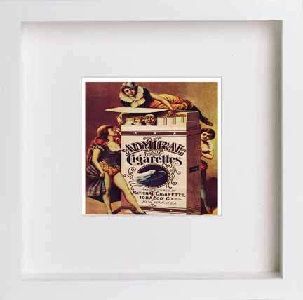 lumartos Vintage Poster Admiral Cigarettes – White Frame Wall Art – Framed Wall Art Print by Lumartos Premium Home Décor