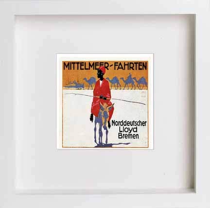 lumartos Vintage Poster Advertising Poster For North German Lloyd Bremen – W – Framed Wall Art Print by Lumartos Premium Home Décor